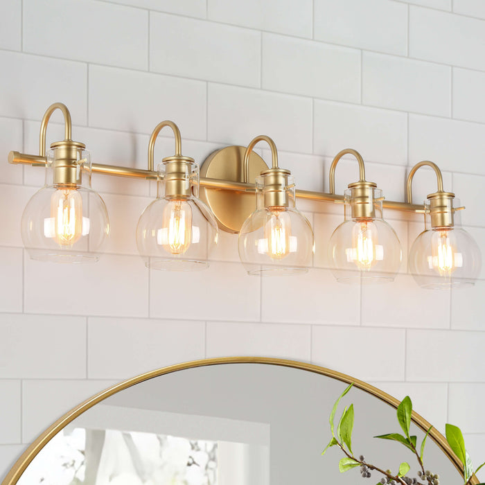 Pleiara 5-Light Gold Bathroom Vanity Light