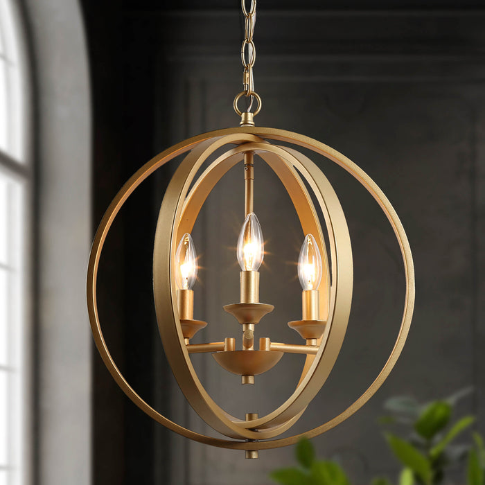 Theona 3-Light Gold Chandelier