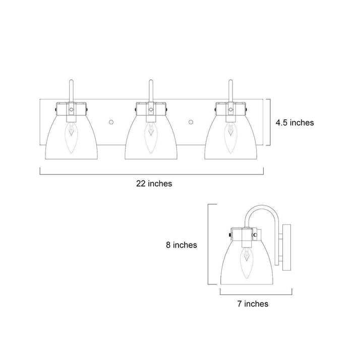 Erynia 3-Light Gold Bathroom Vanity Light