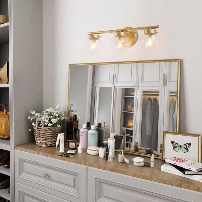 Thanto 3-Light Gold Bathroom Vanity Light