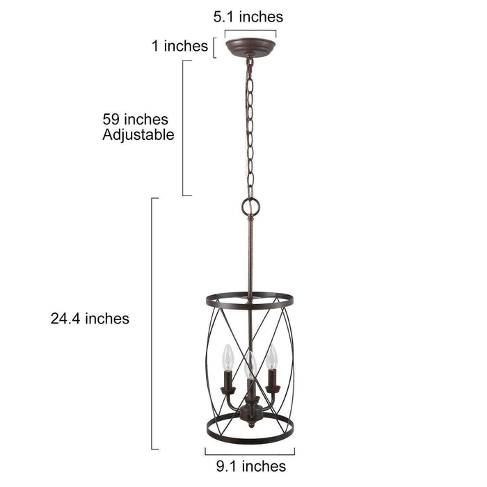 Alfeiba 3-Light Rust Chandelier