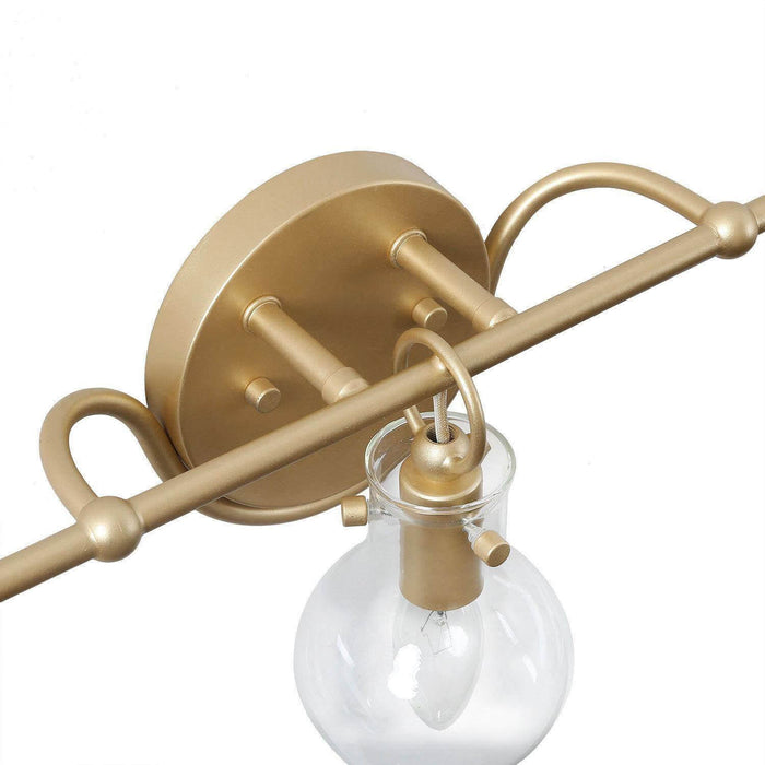 Phospa 3-Light Gold Glass Bathroom Vanity Light