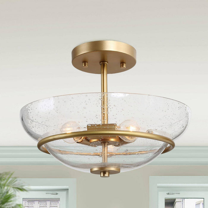 Faylire 3-Light Gold Semi-Flush Mount Light