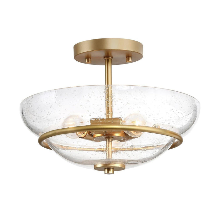 Faylire 3-Light Gold Semi-Flush Mount Light