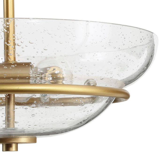 Faylire 3-Light Gold Semi-Flush Mount Light