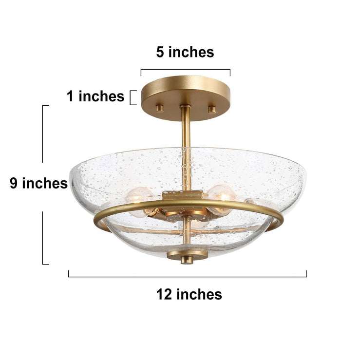 Faylire 3-Light Gold Semi-Flush Mount Light