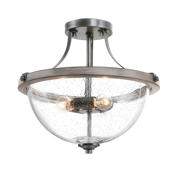 Dikdik 3-Light Wood Semi-Flush Mount Light