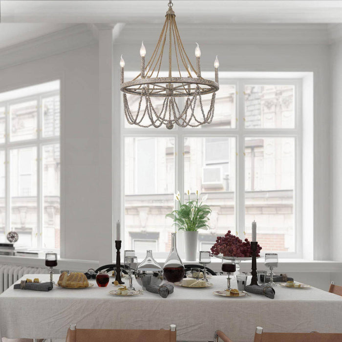 Erclind 6-Light Wood Chandelier