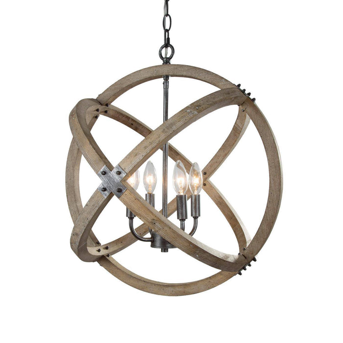 Calvire 4-Light Wood Chandelier