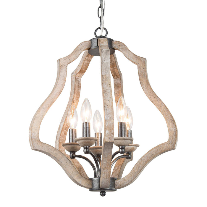 Suraynn 5-Light Wood Chandelier