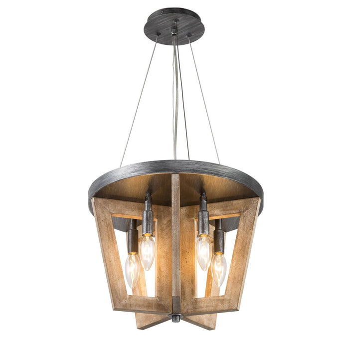 Tisvorn 5-Light Wood Geometric Chandelier