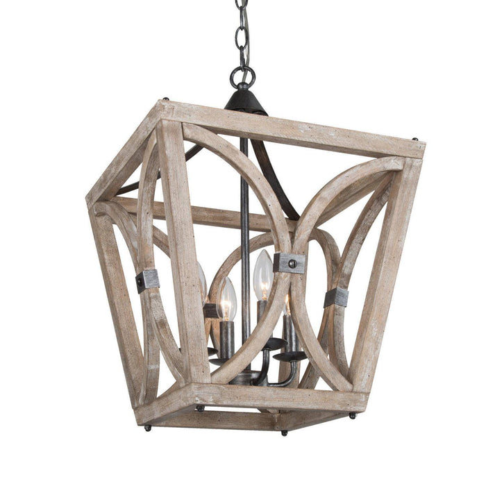 Qirneta 4-Light Wood Chandelier