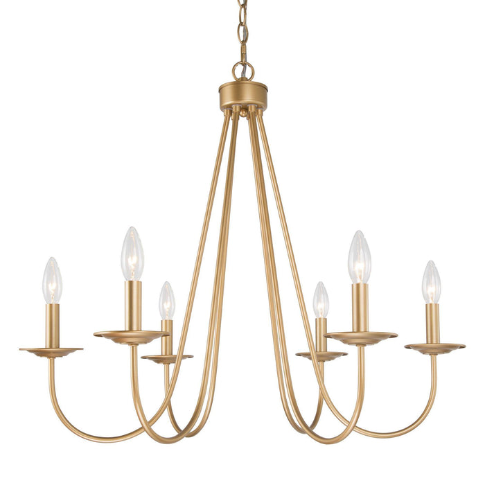 Sylvora 6-Light Gold Metal Chandelier