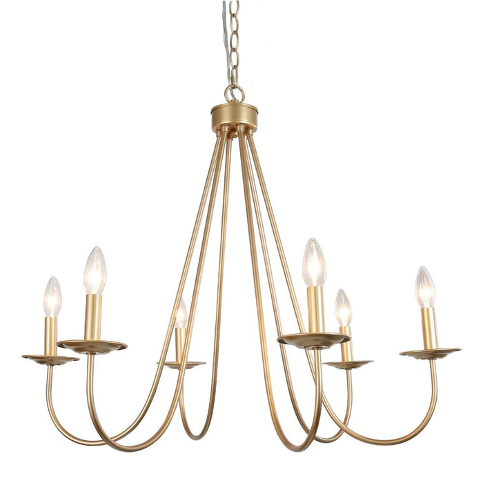 Sylvora 6-Light Gold Chandelier