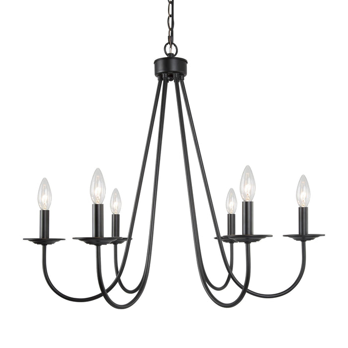 Sylvora 6-Light Black Chandelier