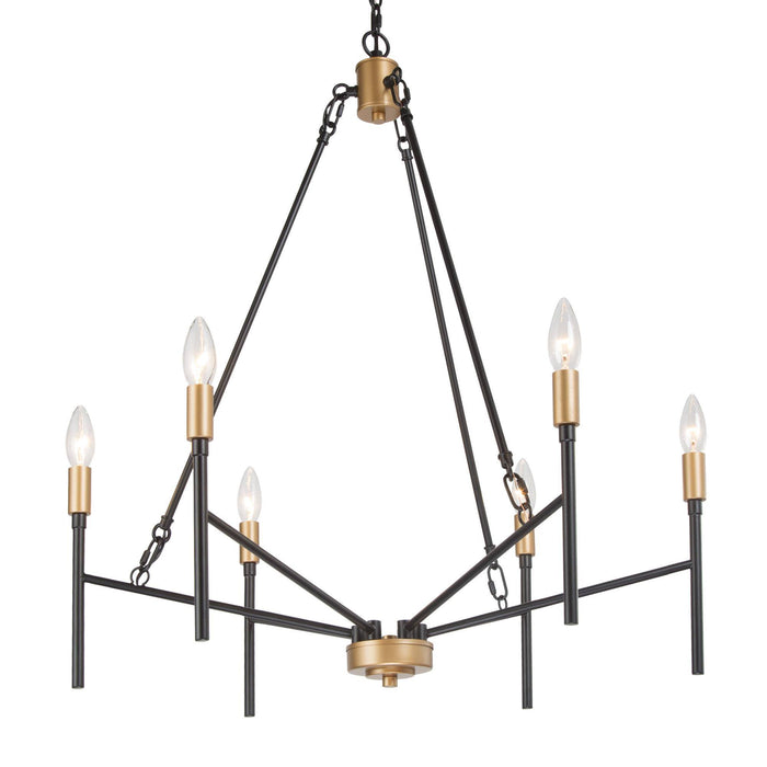 Xavira 6-Light Black and Gold Chandelier