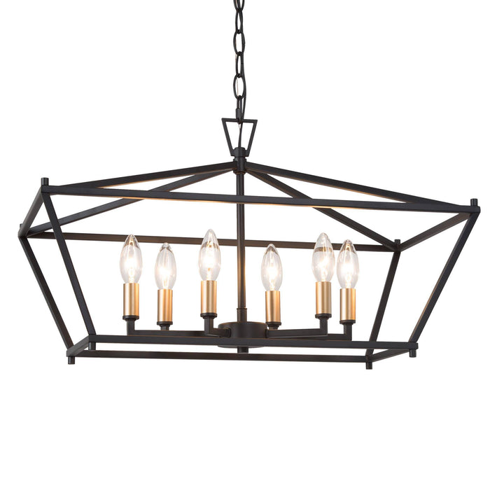 Mireen 6-Light Black and Gold Island Light