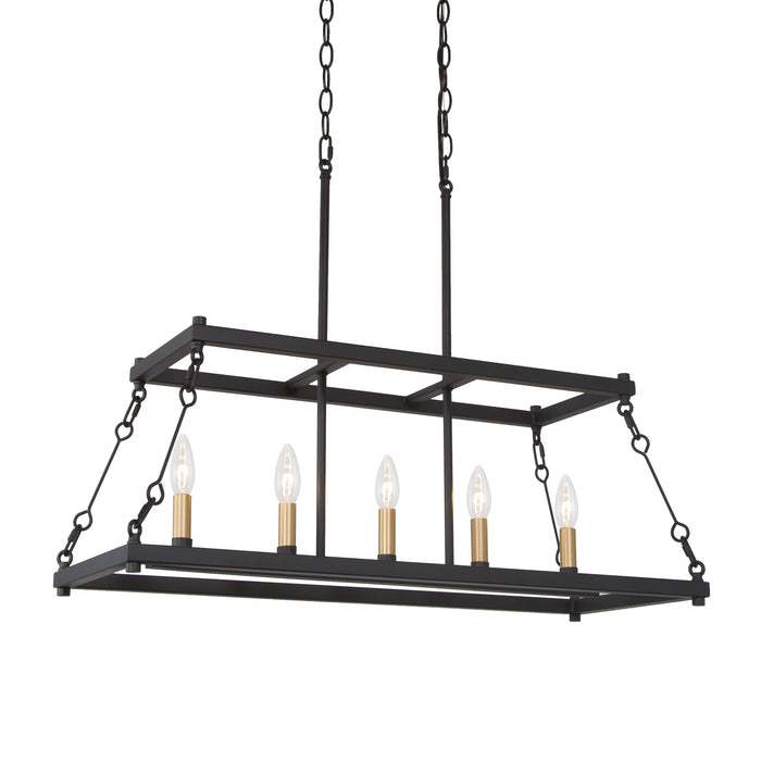 Celora 5-Light Black and Gold Island Light