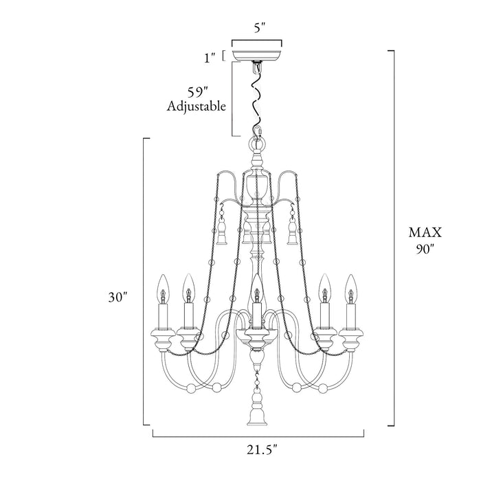 Trulin 5-Light Wood Chandelier