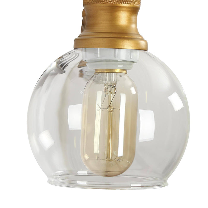 Xelrion 5-Light Black and Gold Bathroom Vanity Light