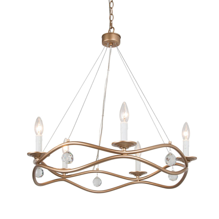 Ajolote 5-Light Gold Chandelier