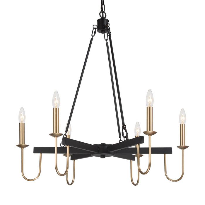 Deborah 6-Light Black and Gold Chandelier