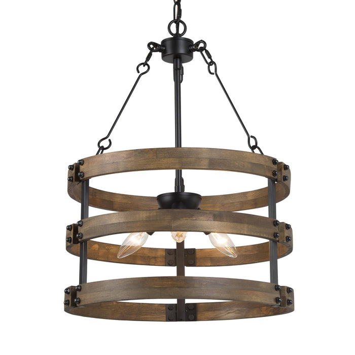 Brenis 3-Light Wood Chandelier
