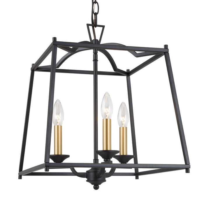 Modany 3-Light Black and Gold Chandelier