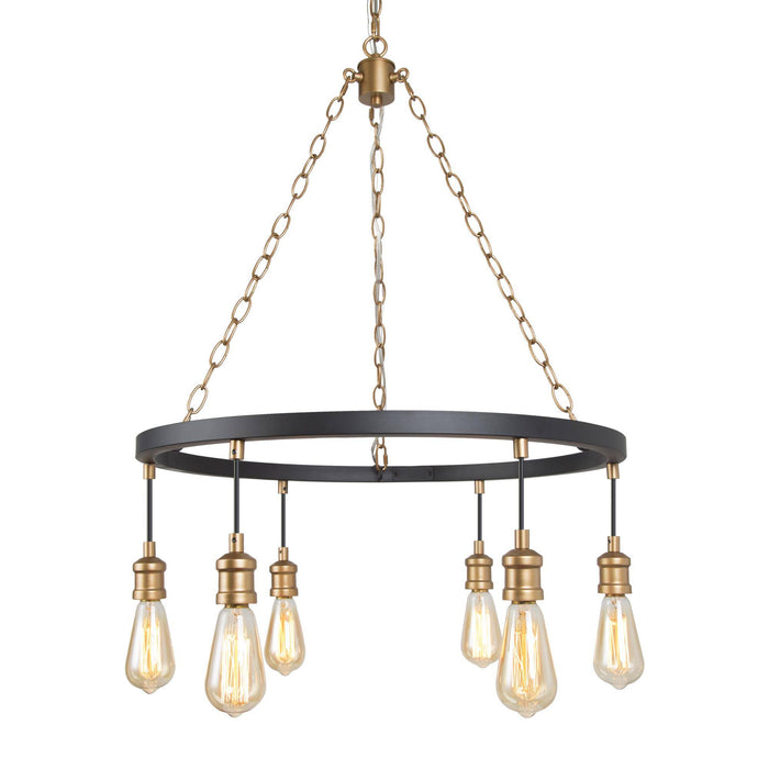 Alakepa 6-Light Black and Gold Chandelier