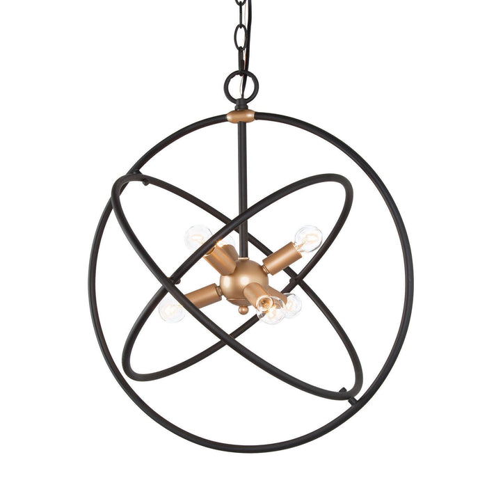 Papola 6-Light Black and Gold Chandelier