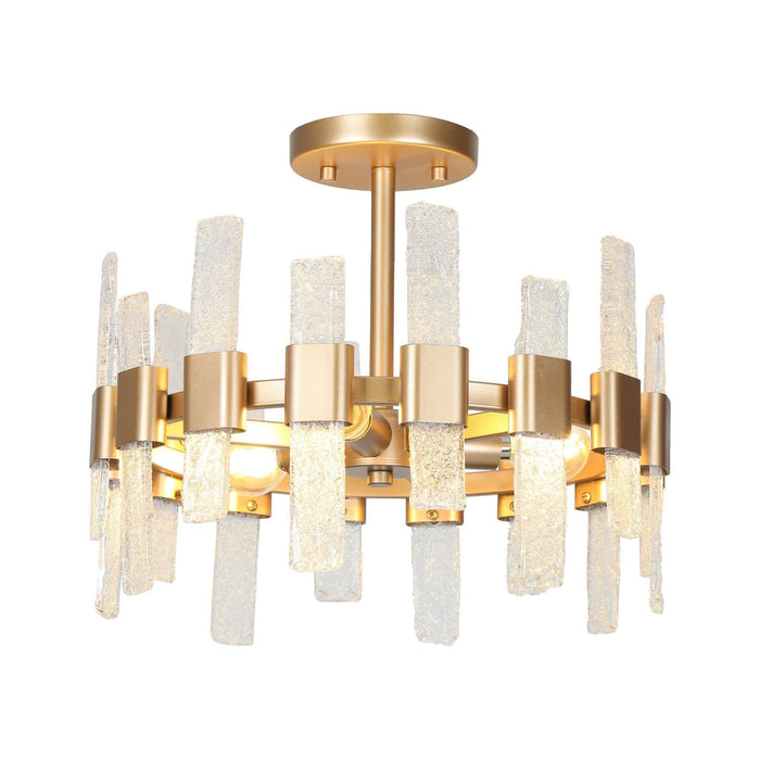 Breslyn 3-Light Gold Semi-Flush Mount Light
