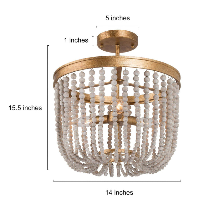 Lanstin 4-Light Gold Semi-Flush Mount Light