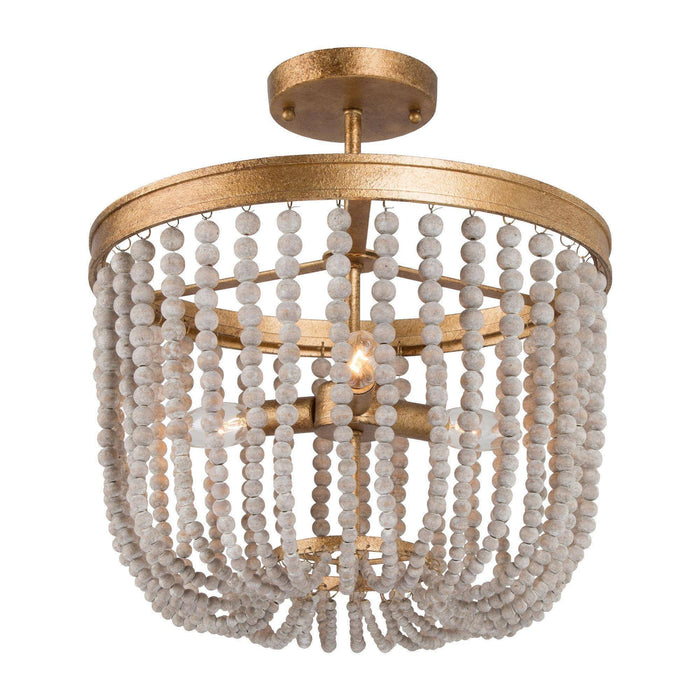 Lanstin 4-Light Gold Semi-Flush Mount Light