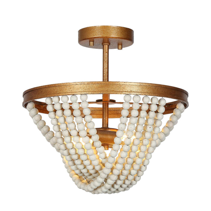Cympha 2-Light Gold Semi-Flush Mount Light