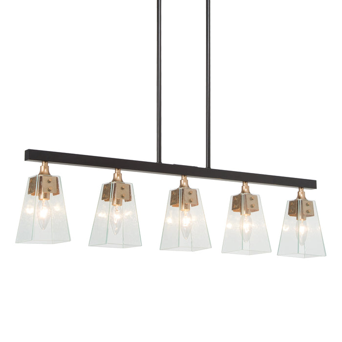 Dendora 5-Light Black and Gold Island Light