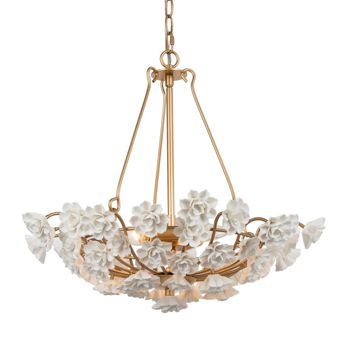 Arilen 3-Light Gold Ceramic Chandelier