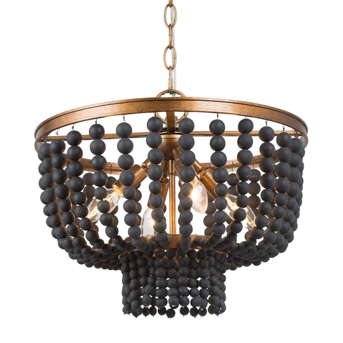 Taviel 4-Light Black and Gold Chandelier