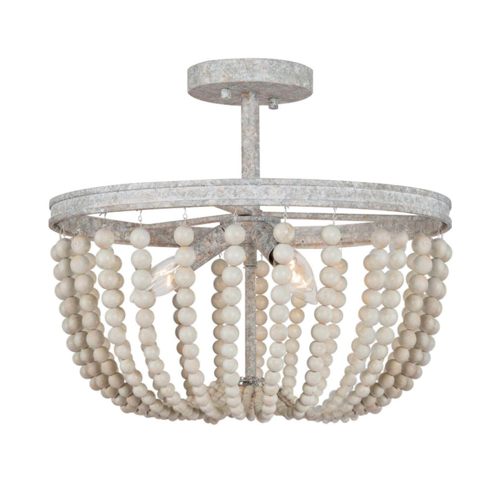 Maugon 3-Light White Semi-Flush Mount Light