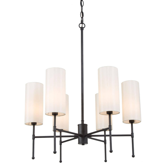 Tyrone 6-Light Black and White Chandelier