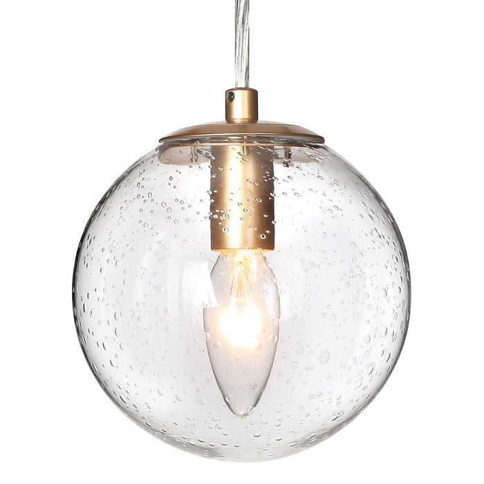 Elvinea 1-Light Gold Seeded Glass Pendant Light