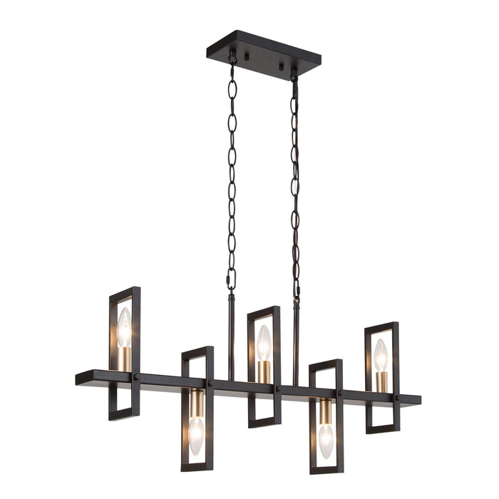 Celien 5-Light Black and Gold Island Light