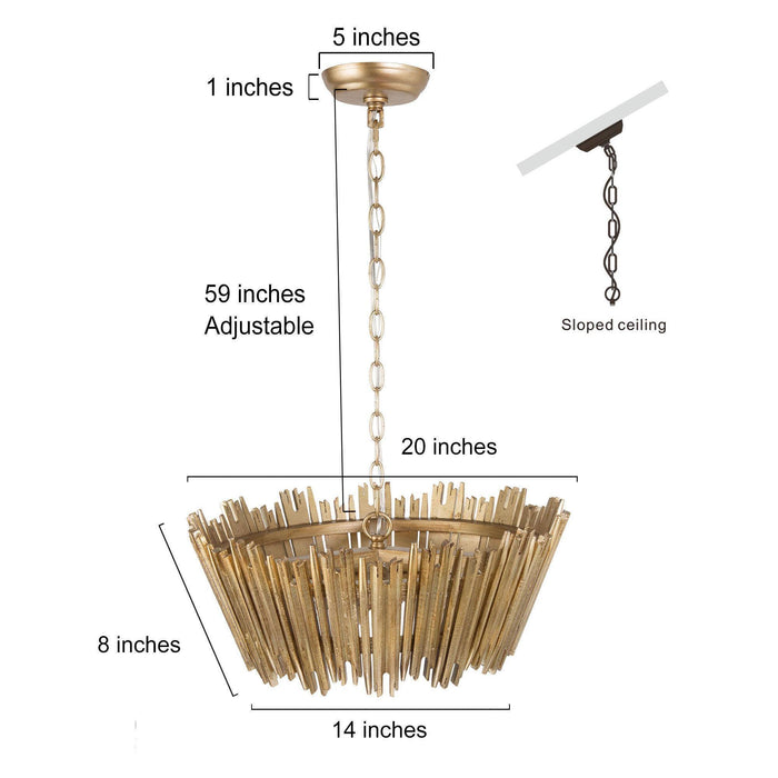 Agricse 3-Light Gold Chandelier