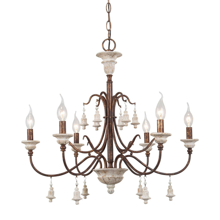 Durian 6-Light Wood Chandelier