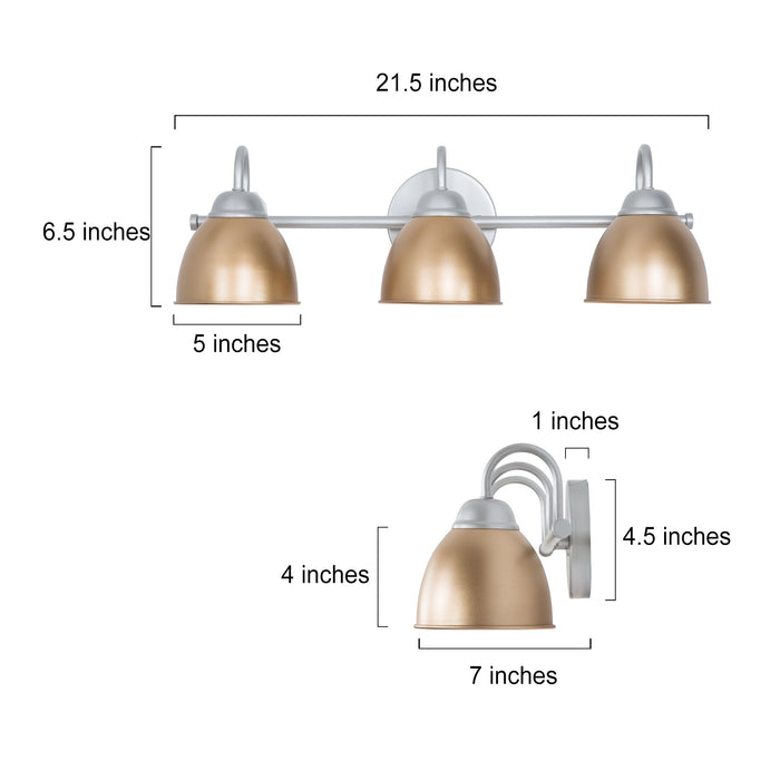 Mythrae 3-Light Silver Bathroom Vanity Light