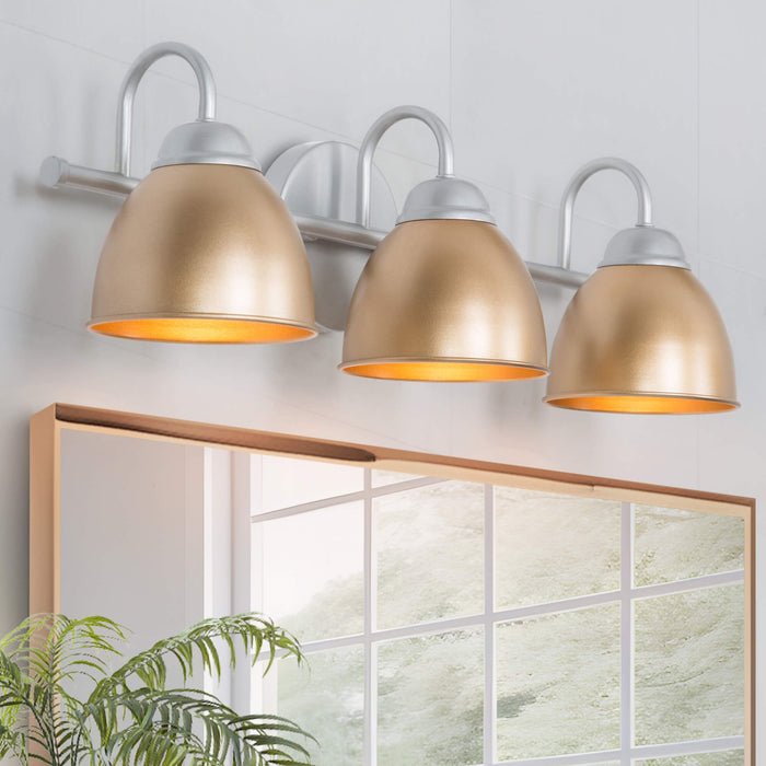 Mythrae 3-Light Silver Bathroom Vanity Light