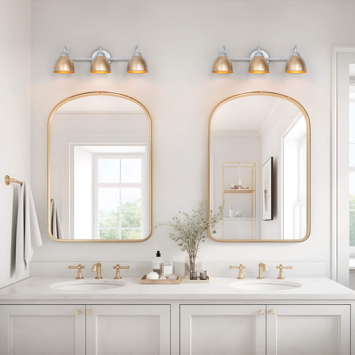 Mythrae 3-Light Silver Bathroom Vanity Light