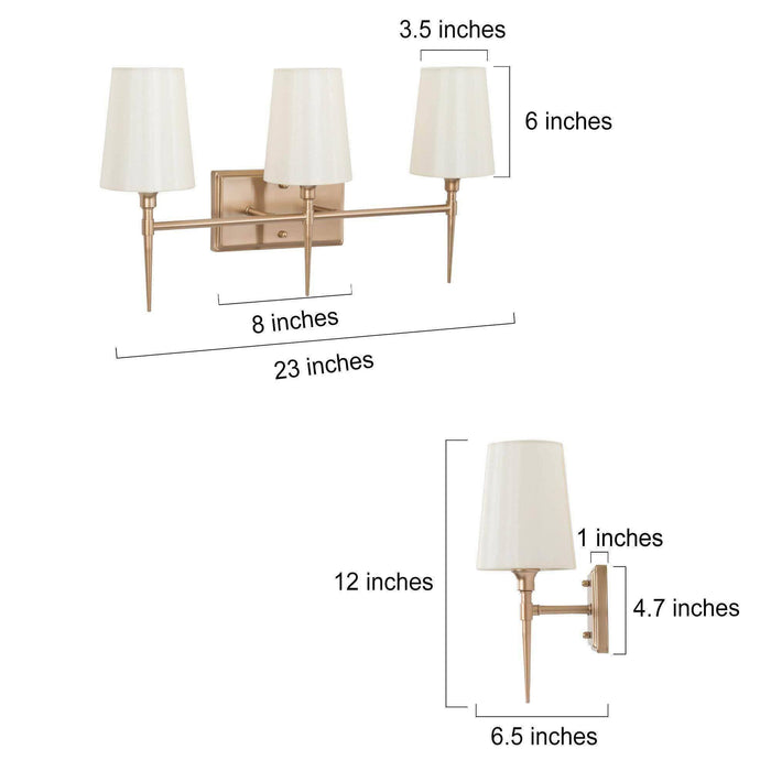 Sanant 3-Light Gold Bathroom Vanity Light