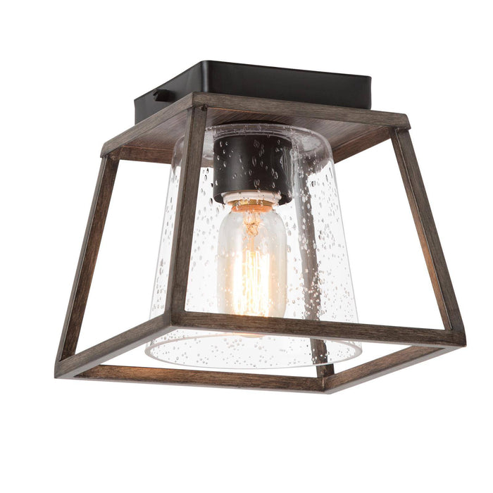 Greono 1-Light Wood Flush Mount Light