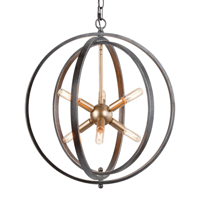 Donmiel 6-Light Black and Gold Chandelier