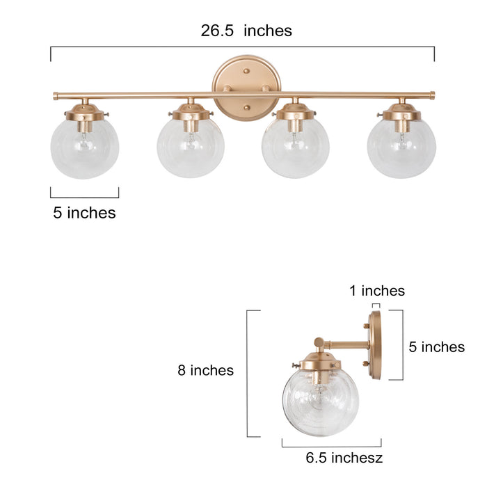 Lacorin 4-Light Gold Vanity Light